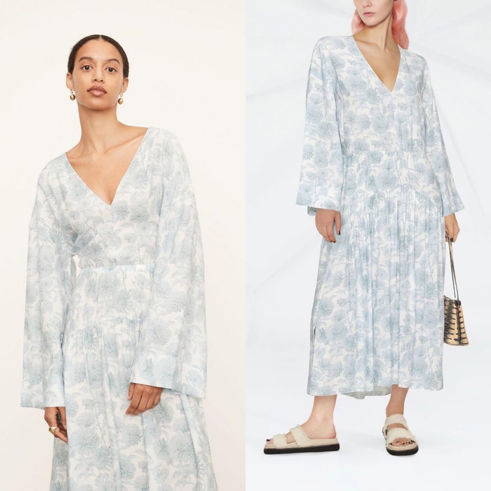 NWT Vince Dahlia Floral Midi Cutout Dress - Picture 2 of 5